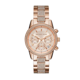  Shop Authentic Michael Kors Ritz Chronograph Rose Gold Dial Rose Gold Steel Strap Watch For Women - MK6485 - Luxxuri