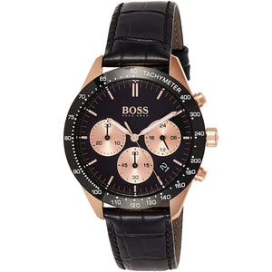  Shop Authentic Hugo Boss Talent Chronograph Black Dial Black Leather Strap Watch For Men - 1513580 - Luxxuri