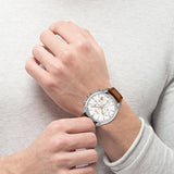  Shop Authentic Hugo Boss Champion White Dial Brown Leather Strap Watch for Men - 1513879 - Luxxuri