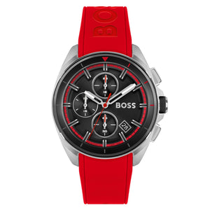  Shop Authentic Hugo Boss Volane Black Dial Red Rubber Strap Watch for Men - 1513959 - Luxxuri