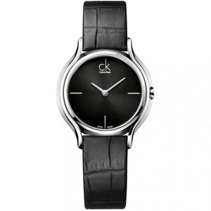  Shop Authentic Calvin Klein Skirt Black Dial Black Leather Strap Watch for Women  - K2U231C1 - Luxxuri