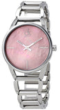  Shop Authentic Calvin Klein Stately Pink Mother of Pearl Dial Silver Steel Strap Watch for Women - K3G2312E - Luxxuri