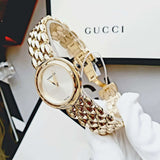  Shop Authentic Versace V-Flare Quartz Silver Dial Gold Steel Strap Watch for Women - VEBN00718 - Luxxuri