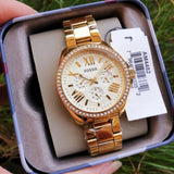 Shop Authentic Fossil Cecile Chronograph Gold Dial Gold Steel Strap Watch for Women - AM4482 - Luxxuri