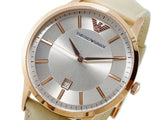  Shop Authentic Emporio Armani Classic Quartz Silver Dial Beige Leather Strap Watch For Men - AR2464 - Luxxuri