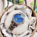  Shop Authentic Bulova Crystal Collection Blue Mother of Pearl Dial Silver Steel Strap Watch for Women - 96L238 - Luxxuri