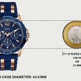  Shop Authentic Guess Oasis Blue Dial Blue & Rose Gold Stainless Steel Strap Watch For Men - W0366G4 - Luxxuri