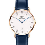  Shop Authentic Daniel Wellington Dapper Somerset White Dial Blue Leather Strap Watch For Men - DW00100193 - Luxxuri