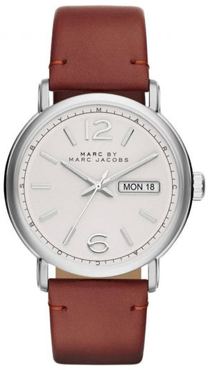  Shop Authentic Marc Jacobs Fergus White Dial Brown Leather Strap Watch for Men - MBM5080 - Luxxuri