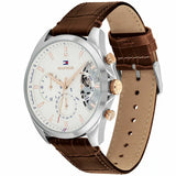  Shop Authentic Tommy Hilfiger Baker Chronograph White Dial Brown Leather Strap Watch For Men - 1710450 - Luxxuri