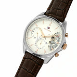  Shop Authentic Tommy Hilfiger Baker Chronograph White Dial Brown Leather Strap Watch For Men - 1710450 - Luxxuri