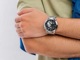  Shop Authentic Tommy Hilfiger Henry Chronograph Black Dial Silver Steel Strap Watch For Men - 1710477 - Luxxuri