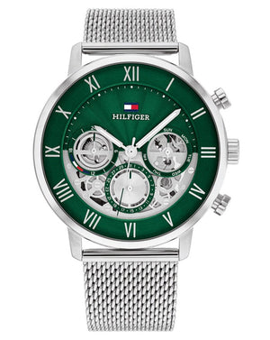  Shop Authentic Tommy Hilfiger Legend Chronograph Green Dial Silver Mesh Bracelet Watch For Men - 1710567 - Luxxuri