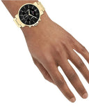  Shop Authentic Tommy Hilfiger Tyson Chronograph Black Dial Gold Steel Strap Watch For Men - 1710589 - Luxxuri