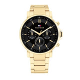  Shop Authentic Tommy Hilfiger Tyson Chronograph Black Dial Gold Steel Strap Watch For Men - 1710589 - Luxxuri