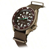  Shop Authentic Seiko 5 Sport Automatic Brown Dial Brown Nylon Strap Watch For Men - SRPD85K1 - Luxxuri