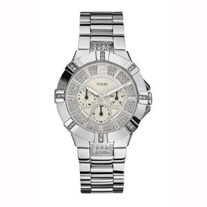  Shop Authentic Guess Vista Diamonds Silver Dial Silver Steel Strap Watch for Women - W12080L1 - Luxxuri