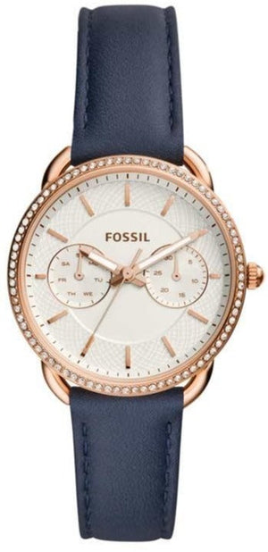  Shop Authentic Fossil Tailor White Dial Blue Leather Strap Watch for Women - ES4394 - Luxxuri