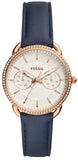  Shop Authentic Fossil Tailor White Dial Blue Leather Strap Watch for Women - ES4394 - Luxxuri