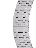  Shop Authentic Gucci 25H Quartz Silver Dial Silver Steel Strap Unisex Watch - YA163407 - Luxxuri