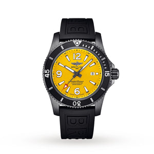  Shop Authentic Breitling Superocean Automatic 46mm Yellow Dial Black Rubber Strap Watch for Men - M17368D71I1S1 - Luxxuri