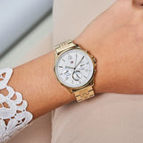  Shop Authentic Tommy Hilfiger Harper Chronograph White Dial Gold Steel Strap Watch For Women - 1782223 - Luxxuri