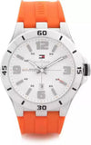  Shop Authentic Tommy Hilfiger Analog White Dial Orange Rubber Strap Watch for Men - 1791063 - Luxxuri