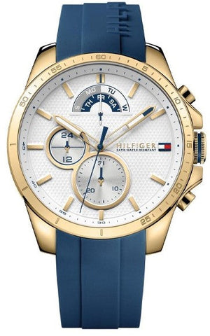  Shop Authentic Tommy Hilfiger Decker White Dial Blue Rubber Strap Watch for Men - 1791353 - Luxxuri