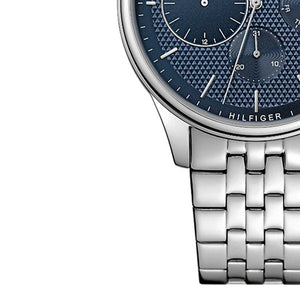  Shop Authentic Tommy Hilfiger Damon Chronograph Blue Dial Silver Steel Strap Watch for Men - 1791416 - Luxxuri