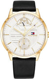  Shop Authentic Tommy Hilfiger Hunter White Dial Black Leather Strap Watch for Men - 1791606 - Luxxuri