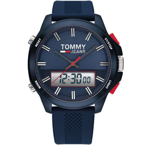  Shop Authentic Tommy Hilfiger Digital Analog Blue Dial Blue Rubber Strap Watch For Men - 1791761 - Luxxuri