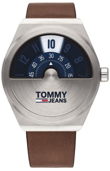  Shop Authentic Tommy Hilfiger Monogram Pop Quartz Silver Dial Brown Leather Strap Watch For Men - 1791772 - Luxxuri