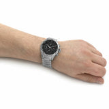  Shop Authentic Tommy Hilfiger Trent Quartz Black Dial Silver Steel Strap Watch For Men - 1791805 - Luxxuri