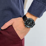  Shop Authentic Tommy Hilfiger Trent Chronograph Quartz Black Dial Black Leather Strap Watch For Men - 1791810 - Luxxuri