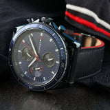  Shop Authentic Tommy Hilfiger Parker Chronograph Quartz Blue Dial Blue Leather Strap Watch For Men - 1791839 - Luxxuri
