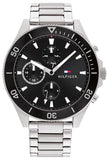  Shop Authentic Tommy Hilfiger Larson Multifunction Black Dial Silver Steel Strap Watch For Men - 1791916 - Luxxuri