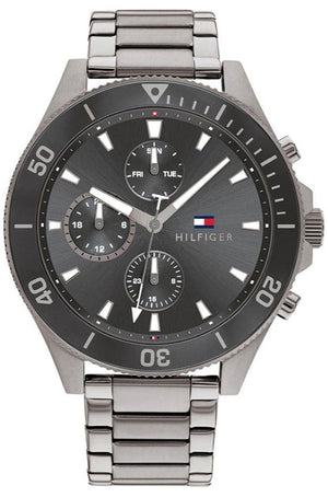  Shop Authentic Tommy Hilfiger Larson Chronograph Grey Dial Silver Steel Strap Watch For Men - 1791918 - Luxxuri
