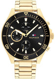  Shop Authentic Tommy Hilfiger Larson Chronograph Black Dial Gold Steel Strap Watch For Men - 1791919 - Luxxuri