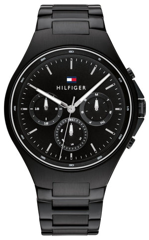  Shop Authentic Tommy Hilfiger Justin Chronograph Black Dial Black Steel Strap Watch For Men - 1792055 - Luxxuri