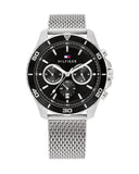  Shop Authentic Tommy Hilfiger Jordan Chronograph Black Dial Silver Mesh Strap Watch For Men - 1792092 - Luxxuri