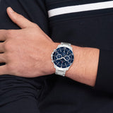  Shop Authentic Tommy Hilfiger Jordan Chronograph Blue Dial Silver Steel Strap Watch For Men - 1792094 - Luxxuri