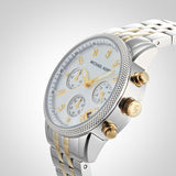  Shop Authentic Michael Kors Ritz Chronograph White Dial Two Tone Steel Strap Watch for Women - MK5057 - Luxxuri