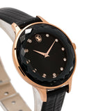  Shop Authentic Swarovski Octea Nova Black Dial Black Leather Strap Watch for Women - 5650033 - Luxxuri