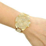  Shop Authentic Guess Frontier Diamonds Gold Dial Gold Steel Strap Watch For Women - W1156L2 - Luxxuri