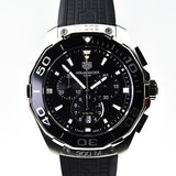  Shop Authentic Tag Heuer Carrera Aquaracer Quartz Chronograph Black Dial Black Rubber Strap Watch for Men - CAY111A.FT6041 - Luxxuri