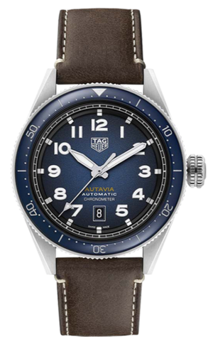  Shop Authentic Tag Heuer Autavia Calibre 5 Automatic Blue Dial Brown Leather Strap Watch for Men - WBE5116.FC8266 - Luxxuri