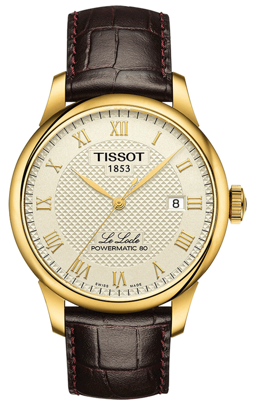  Shop Authentic Tissot Le Locle Powermatic 80 Gold Dial Brown Leather Strap Watch For Men - T006.407.36.263.00 - Luxxuri
