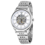  Shop Authentic Emporio Armani Meccanico Skeleton Silver Dial Silver Steel Strap Watch For Men - AR1945 - Luxxuri