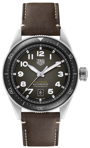  Shop Authentic Tag Heuer Autavia Automatic Grey Dial Brown Leather Strap Watch for Men - WBE5114.FC8266 - Luxxuri