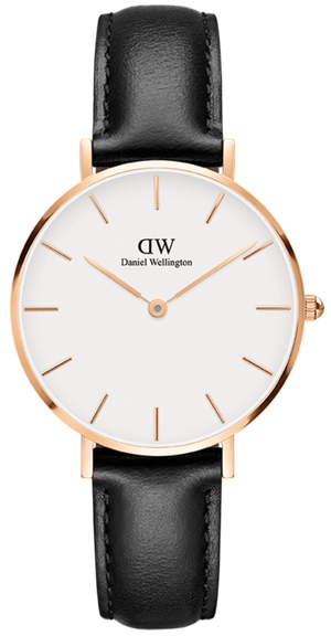  Shop Authentic Daniel Wellington Petite Sheffield White Dial Black Leather Strap Watch For Women - DW00100174 - Luxxuri